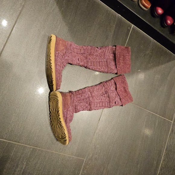UGG Over the Knee Knit Boots - Mulberry Color - Women's Size 39 EU - Picture 7 of 7